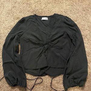 Urban Outfitters Long Sleeve - Double Front Tie Top